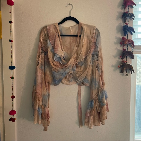 New Free People Wild Horses Wrap Top - Picture 3 of 6